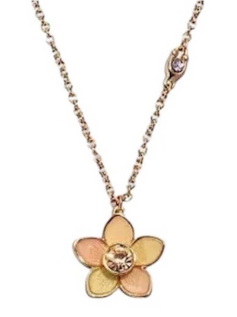 Coach Wildflower Necklace Gold-Tone Multi-Colored Petals NWT Retail:$98